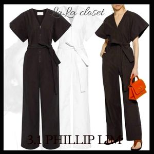 White Utility Belted Jumpsuit by Phillip Lim